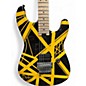 Used EVH Striped Series BLACK WITH YELLOW STRIPES Solid Body Electric Guitar