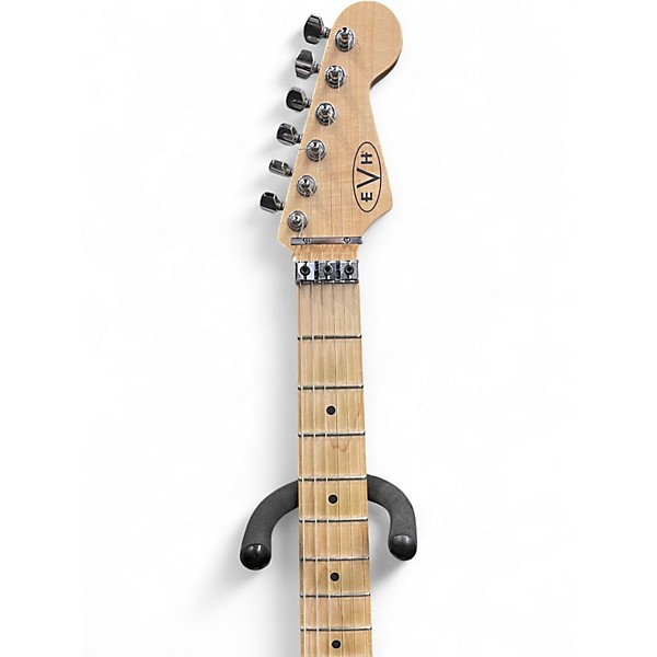 Used EVH Striped Series BLACK WITH YELLOW STRIPES Solid Body Electric Guitar