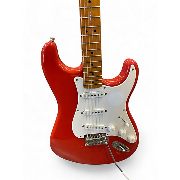 Used Squier Classic Vibe 1950S Stratocaster Fiesta Red Solid Body Electric Guitar