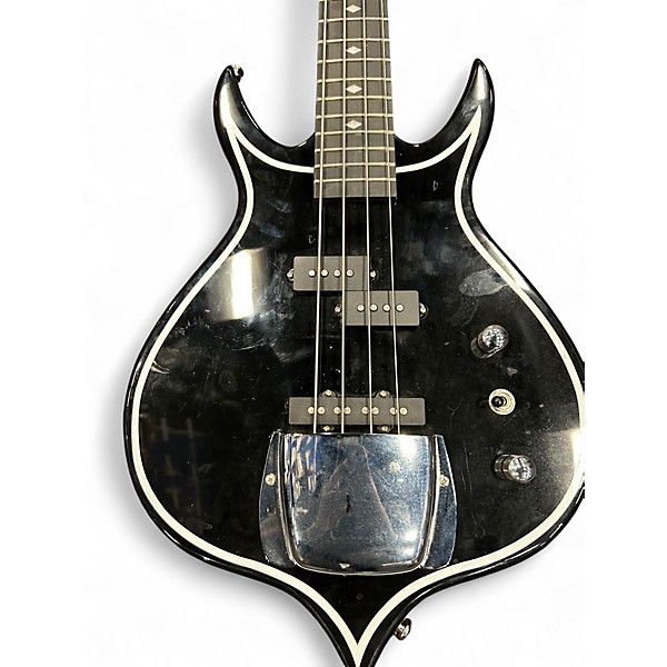 Used Cort Gene Simmons AXE Black and White Electric Bass Guitar