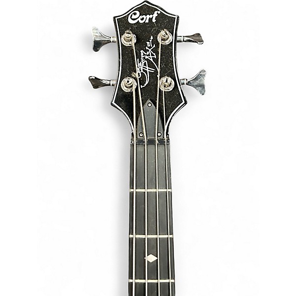 Used Cort Gene Simmons AXE Black and White Electric Bass Guitar