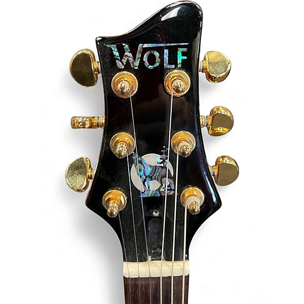 Used Wolf left handed electric guitar Amber Solid Body Electric Guitar