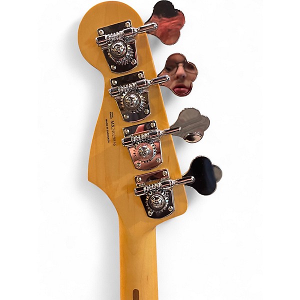 Used Fender Player Jazz Bass Black and White Electric Bass Guitar