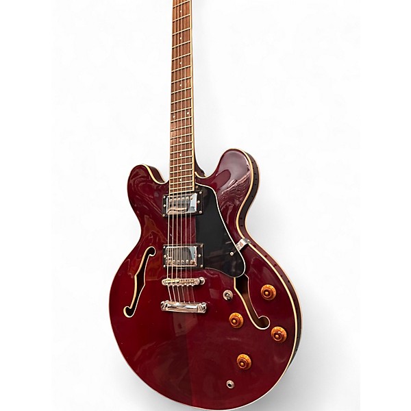 Used Samick SAN450 SEMI HOLLOW BODY ELECTRIC DOUBLE CUTAWAY  Burgundy Hollow Body Electric Guitar