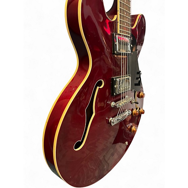 Used Samick SAN450 SEMI HOLLOW BODY ELECTRIC DOUBLE CUTAWAY  Burgundy Hollow Body Electric Guitar