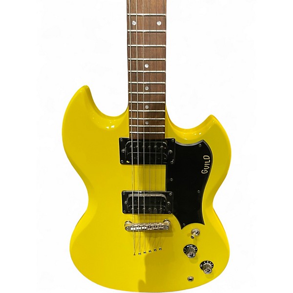 Used Guild POLARA Graffiti Yellow Solid Body Electric Guitar