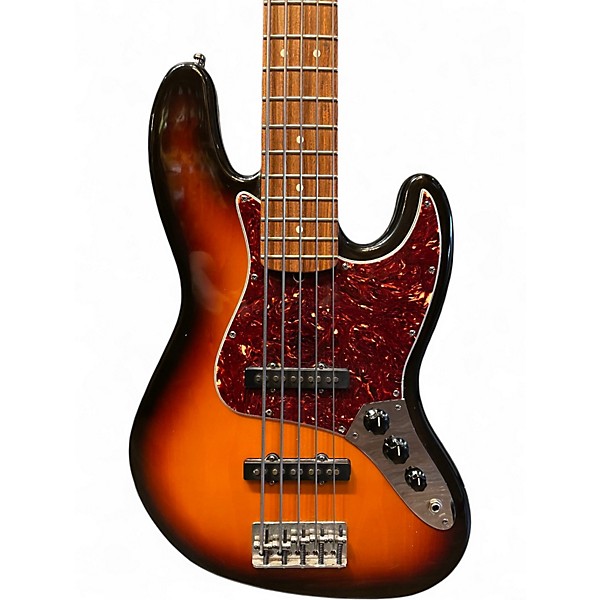 Vintage 1995 Fender American Standard Jazz Bass V 5 String 2 Tone Sunburst Electric Bass Guitar