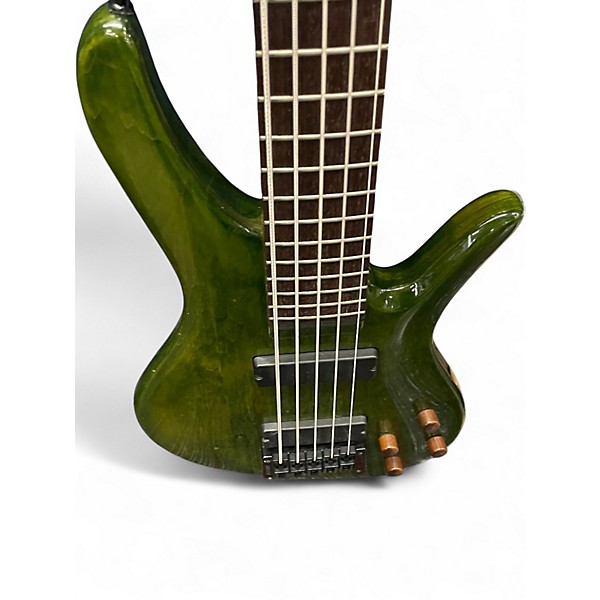 Used Samick SAKB56690  Translucent Green Electric Bass Guitar