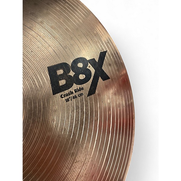 Used SABIAN 18in B8X CRASH RIDE Cymbal