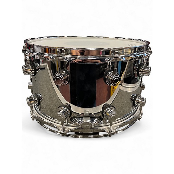 Used DW 14X8 Performance Series Steel Snare Metallic Silver Drum