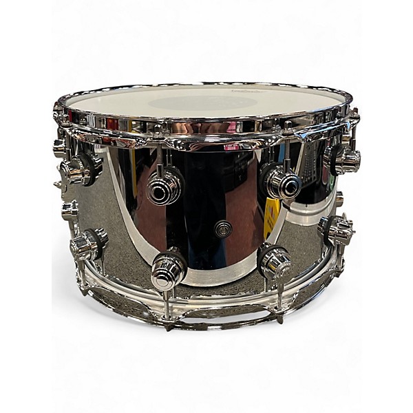 Used DW 14X8 Performance Series Steel Snare Metallic Silver Drum
