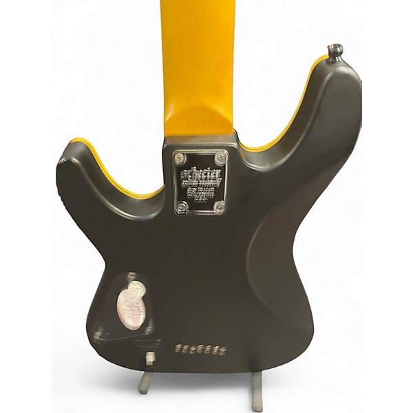 Used Schecter Guitar Research Demon 7 String Black Solid Body Electric Guitar