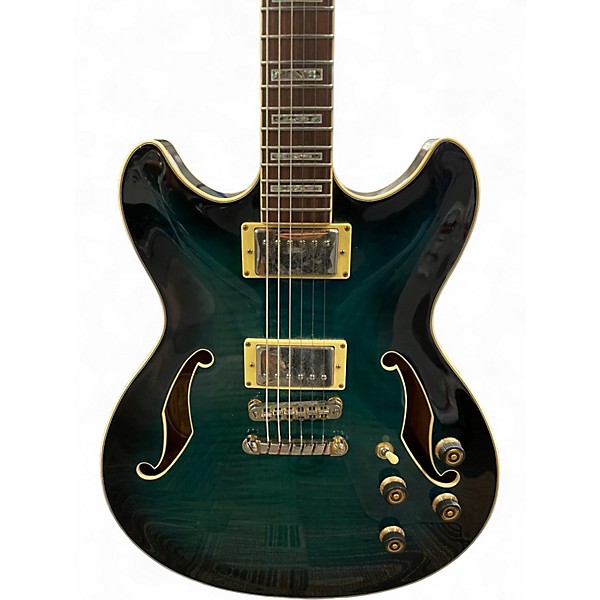 Used Ibanez AS93 Artcore trans emerald Hollow Body Electric Guitar