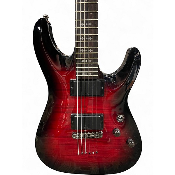 Used Schecter Guitar Research Demon 6 Cherry Burst Solid Body Electric Guitar