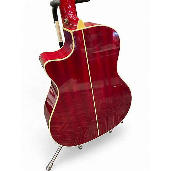 Used D'Angelico PREMIER FULTON Crimson Red Trans 12 String Acoustic Electric Guitar