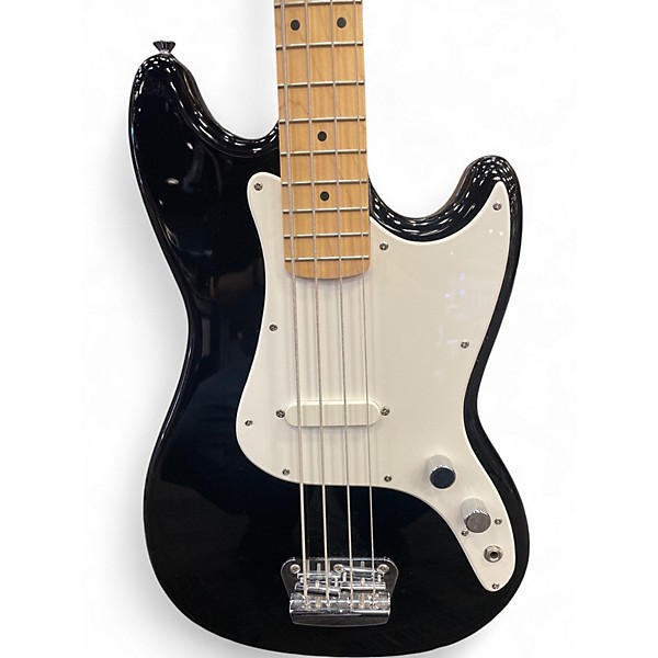 Used Squier Bronco Black Electric Bass Guitar