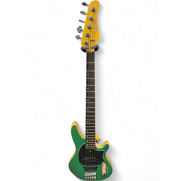 Used Schecter Guitar Research CV-5 Green Sparkle Electric Bass Guitar