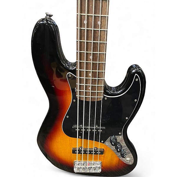 Used Squier Affinity Jazz Bass V 5 String 2 Color Sunburst Electric Bass Guitar