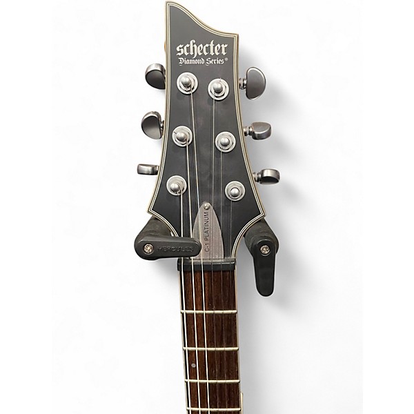 Used Schecter Guitar Research C1 Platinum Trans Black Solid Body Electric Guitar