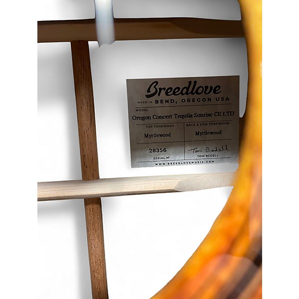 Used Breedlove Oregon Concert CE Tequila Sunrise Acoustic Electric Guitar