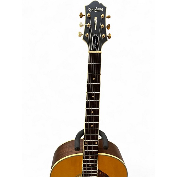 Used 2010s Epiphone Masterbilt AJ-500ME Advanced Jumbo Natural Acoustic Electric Guitar