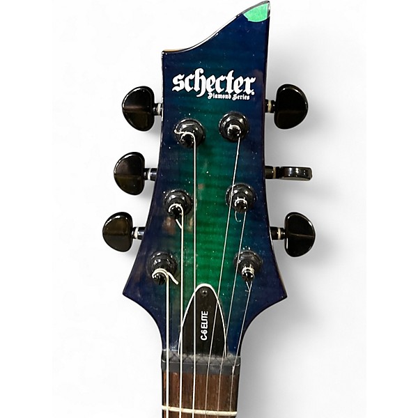 Used Schecter Guitar Research C-6 Elite Green Solid Body Electric Guitar