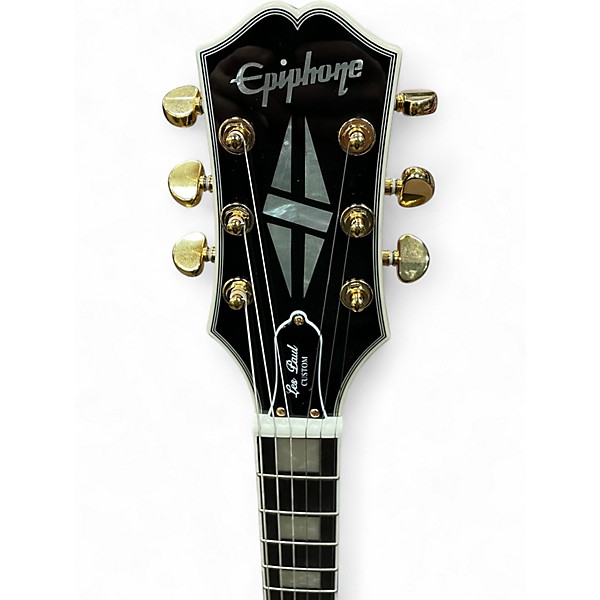 Used Epiphone Les Paul Custom Blackback Antique Ivory Solid Body Electric Guitar