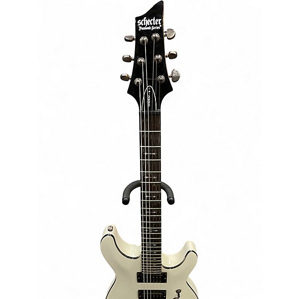 Used Schecter Guitar Research OMEN 6 DIAMOND SERIES Vintage White Solid Body Electric Guitar