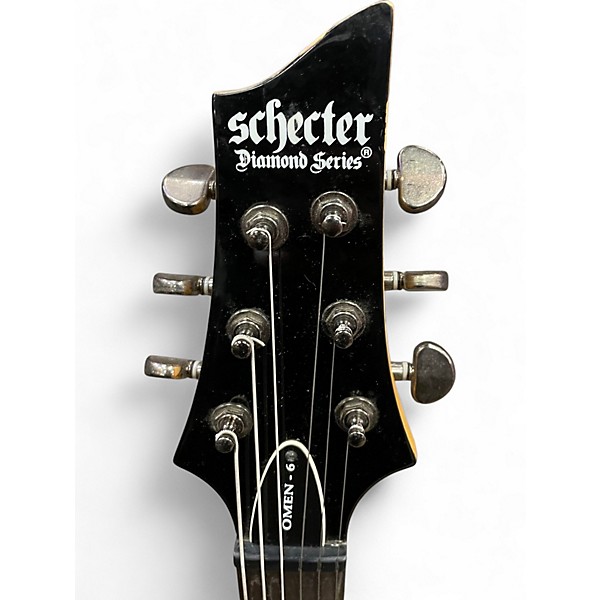 Used Schecter Guitar Research OMEN 6 DIAMOND SERIES Vintage White Solid Body Electric Guitar