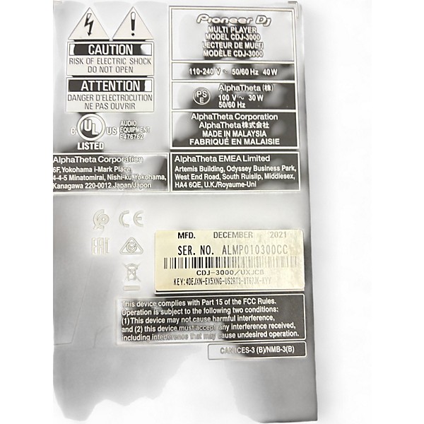 Used Pioneer DJ CDJ-3000 DJ Player