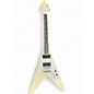 Used 2024 Gibson Flying V WHITE Solid Body Electric Guitar thumbnail