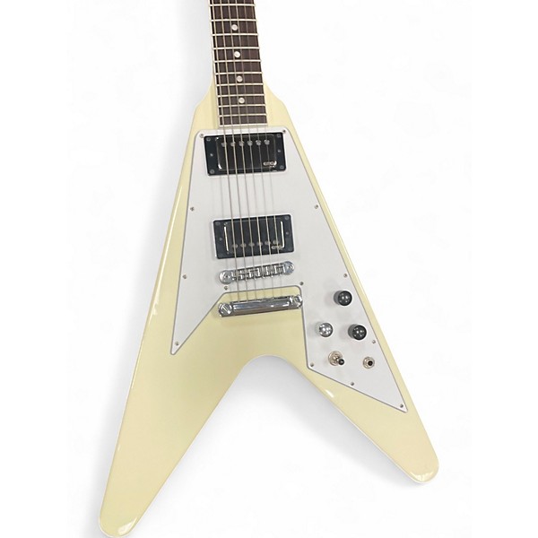 Used 2024 Gibson Flying V WHITE Solid Body Electric Guitar