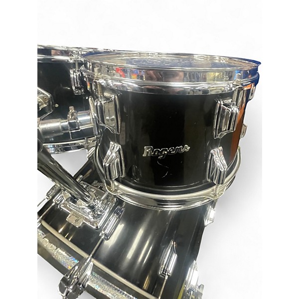 Used 1972 Rogers 4 Piece Shell Pack Black Drum Kit