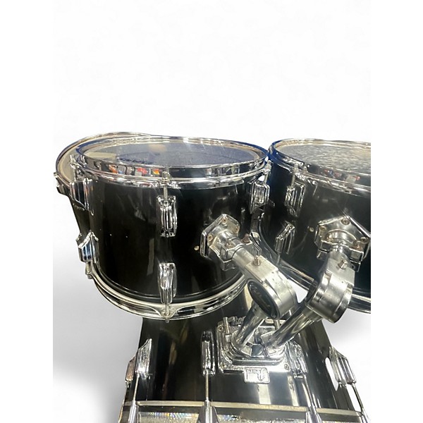 Used 1972 Rogers 4 Piece Shell Pack Black Drum Kit