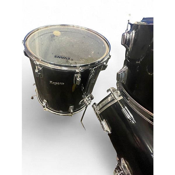 Used 1972 Rogers 4 Piece Shell Pack Black Drum Kit