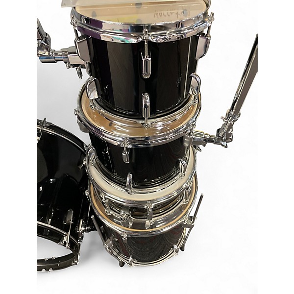 Used Pearl 5 Piece ROADSHOW 5 PC Black Drum Kit