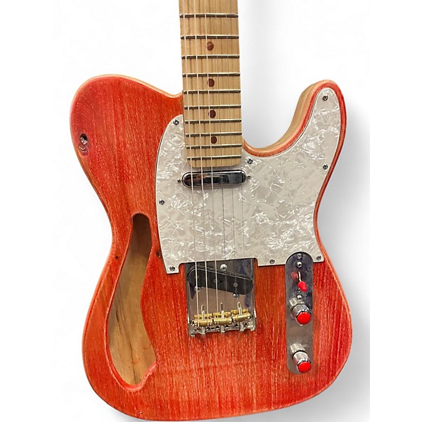 Used Clifton Flathead T Red Hollow Body Electric Guitar