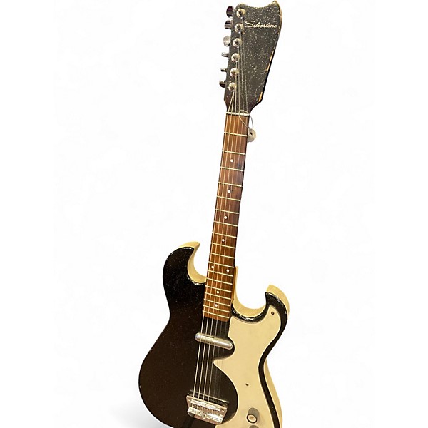 Vintage 1960s Silvertone 1448 Black Solid Body Electric Guitar