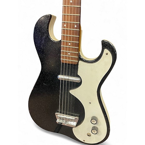 Vintage 1960s Silvertone 1448 Black Solid Body Electric Guitar
