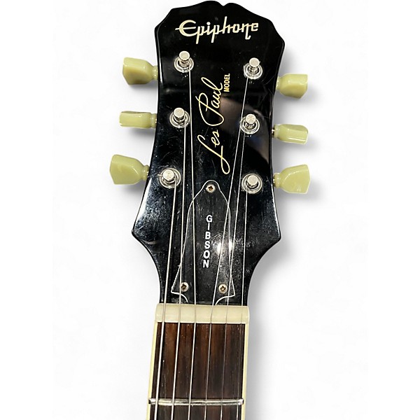 Used Epiphone Les Paul Classic Quilt Trans Black Solid Body Electric Guitar