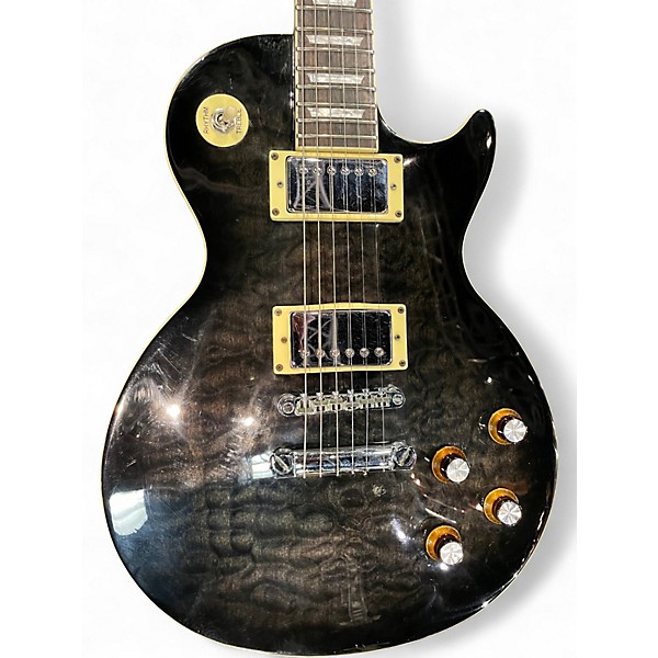 Used Epiphone Les Paul Classic Quilt Trans Black Solid Body Electric Guitar