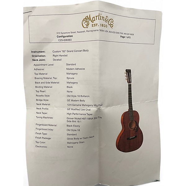 Used Martin Custom Shop 00-17 Natural Acoustic Guitar