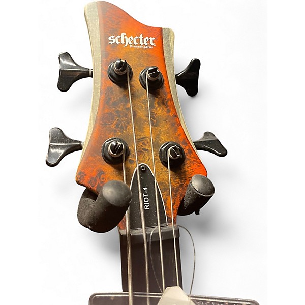Used Schecter Guitar Research Riot 4 String MARS GOLD Electric Bass Guitar