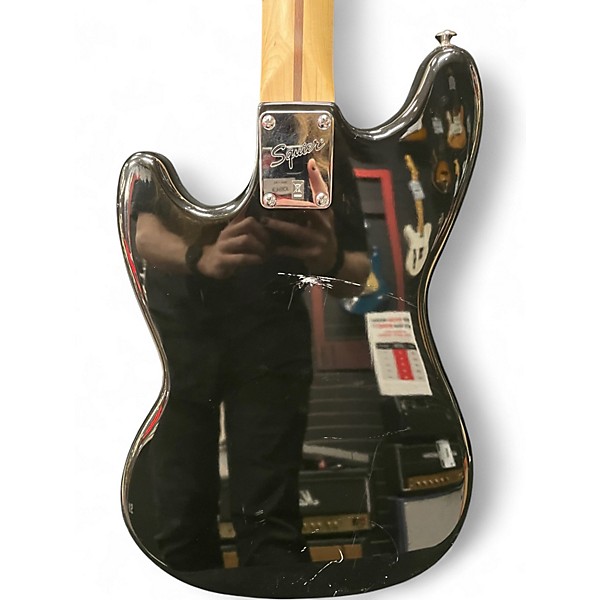 Used Squier Bronco Black Electric Bass Guitar