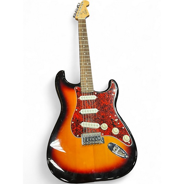 Used Squier Strat Sunburst Solid Body Electric Guitar