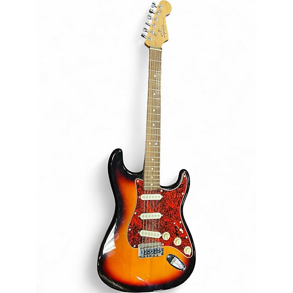 Used Squier Strat Sunburst Solid Body Electric Guitar