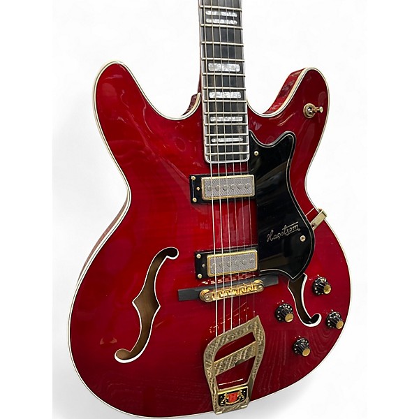 Used Hagstrom 67 REISSUE VIKING II FLAMED CHERRY Hollow Body Electric Guitar