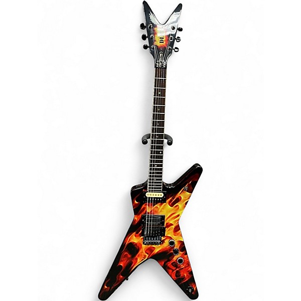 Used Dean Dime-O-Flame Flames Solid Body Electric Guitar