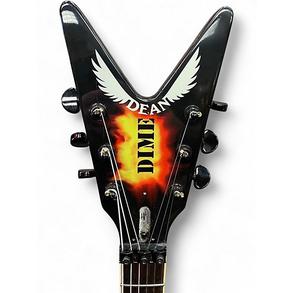 Used Dean Dime-O-Flame Flames Solid Body Electric Guitar