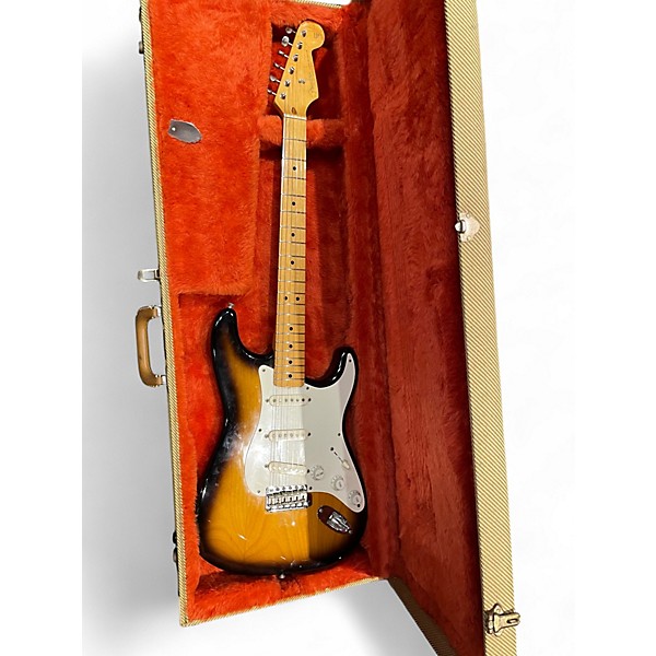 Vintage 1995 Fender 57' Stratocaster Reissue 2 Color Sunburst Solid Body Electric Guitar